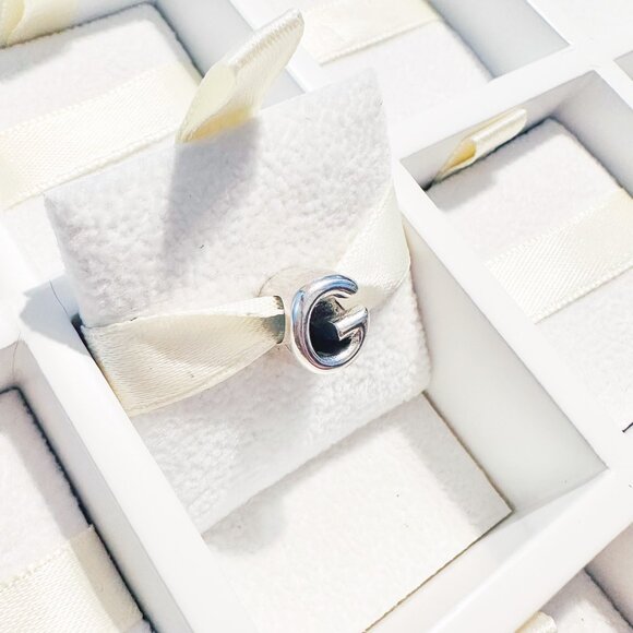 925 Sterling Silver Letter G Charm Bead Fits Pandora Charm Bracelets And Bangles - Picture 6 of 10